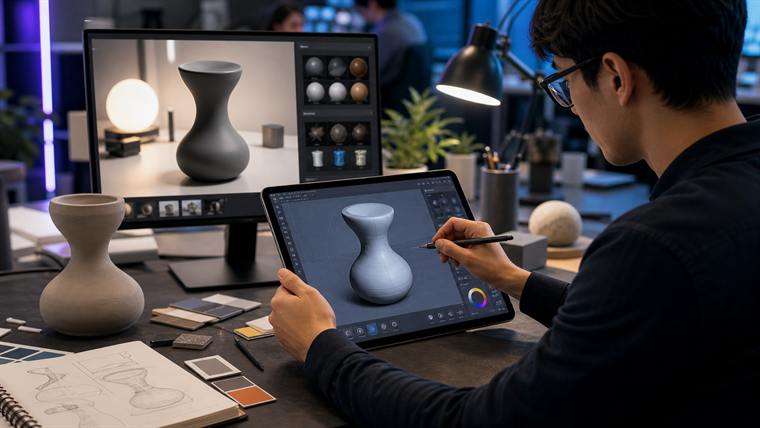 3D and creative technology course workspace